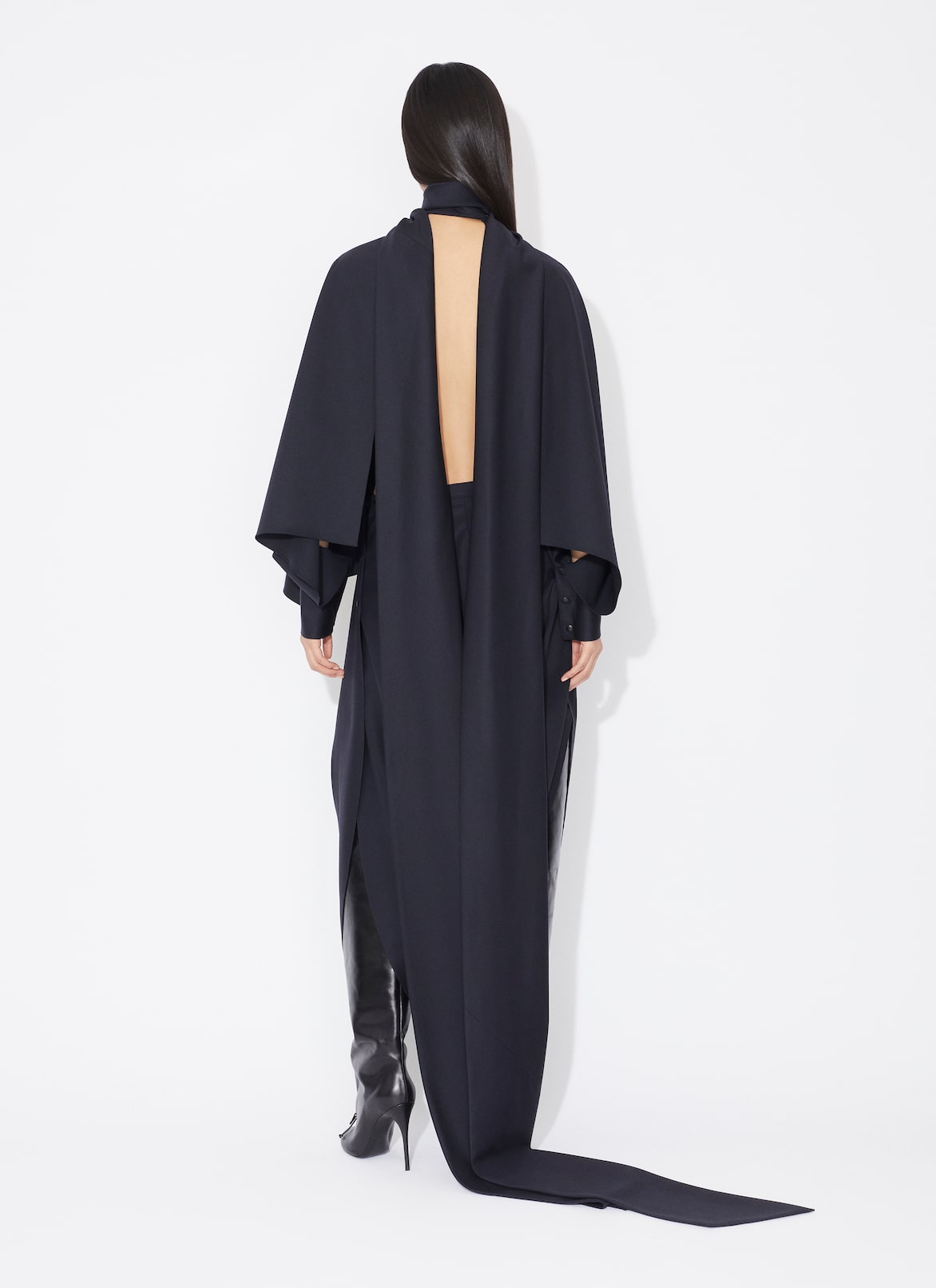 DRAPED TROUSERS ALAÏA DENIM BLUE DRAPED TROUSERS